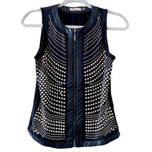 CARMIN Black and Bronze Studded Vest